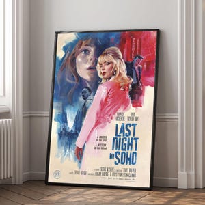 Póster de la película Anoche en el Soho / Impresión en lienzo de alta calidad / Arte de pared / Decoración de sala de estar / Regalo perfecto