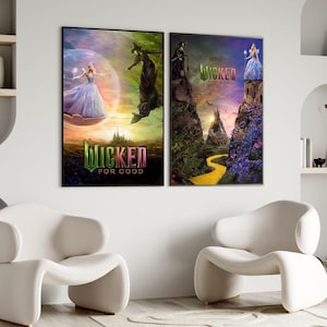 Póster de la película Wicked For Good / Impresión en lienzo de alta calidad / Arte de pared / Decoración de sala de estar / Regalo perfecto