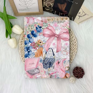 Cute Pink Bowknot Dog iPad case,iPad Air 7-13" 2025,iPad 7/8/9 case,iPad Pro 2022/2023/2024 Case,iPad 11" Case,Gift For Girl,Cute iPad Case