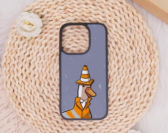 Funny Construction Duck iPhone Soft Case for iPhone 17 16 15 14 Pro Max,iPhone Air Xs XR SE Plus Mini Cover,Handmade Case,Personalized Gift