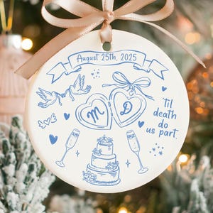 Marred Ornament 2025 Weddng Chrstmas Ornaments, Chnosere Tole