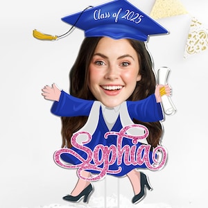 Personalized Graduation Gifts, Custom Face Graduation Cake Topper, Class Of 2025 Cake Topper, Congrats Grad Party Favors, Senior Cake Decor
