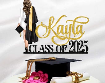 Personalized Graduation Gifts, Custom Graduation Cake Topper, Girls Class Of 2025 Cake Topper, Congrats Grad Party Favors, Senior Cake Decor