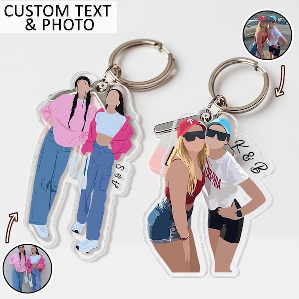 Custom Best Friend Gifts, Custom Besties Photo Keychain,  Sister Gifts, Gift For Besties, Galentine Besties Keychain