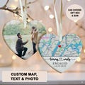 Personalized Engaged Ornament, Engagement Map Ornament, Engagement Christmas Ornament, 2025 Engaged Gift, Christmas Gift For Couples