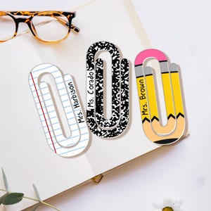 Personalized Teacher Gifts, Custom School Teacher Paperclip Bookmark ...