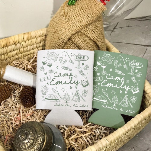 Déco personnalisée d'enterrement de vie de jeune fille de garçon de camping, glacière de camp d'enterrement de vie de jeune garçon, décoration Glamping Bach, cadeaux de douche nuptiale pour demoiselle d'honneur
