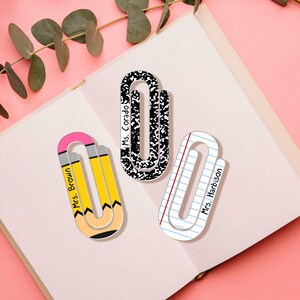 Personalized Teacher Gifts, Custom School Teacher Paperclip Bookmark ...