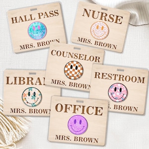 Personalized Back To School Gift, Classroom Hall Passes, Hall Pass, Classroom Gift, Gift For Teacher, Teacher Hall Passes, School Nurse Pass