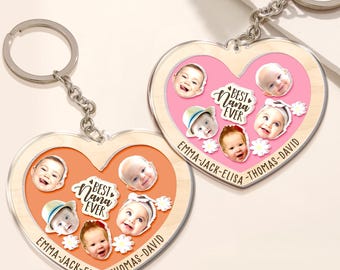Personalized Mother's Day Gift For Grandma, Custom Grandkids Photo Keychain, Grandma Keychain, Best Nana Ever Keychain Gift From Grandkids
