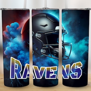 Corbeau 20 oz skinny gobelet Wrap PNG, sport 20 oz gobelet PNG, téléchargement numérique mascotte Sublimation gobelet PNG, gobelet le jour du match de football png