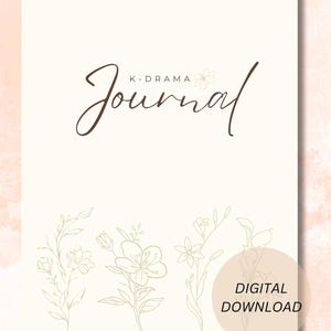 K-Drama Journal - digital k-drama journal download - minimalist journal - printable Korean drama tracker - DIGITAL DOWNLOAD