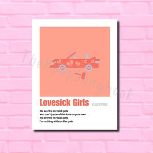 BLACKPINK Lovesick Girls - digital art wall print - Blackpink wall art - aesthetic kpop decor - kpop art poster - DIGITAL DOWNLOAD