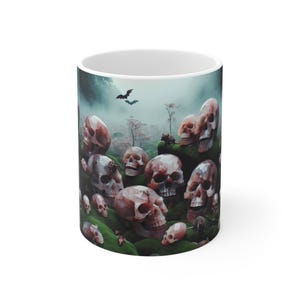 Gothic Skull Mug, Spooky Decor, Halloween Gift, Dark Aesthetic Drinkware, Witchy Coffee Cup