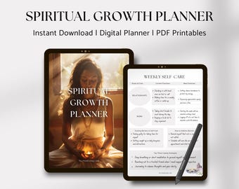 Spiritual Growth Planner, Personal Growth Workbook, Spirituality Journal, Gratitude, Manifesting Practice, Digital Planner, Meditation