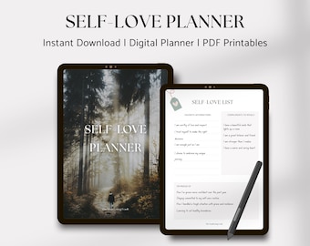 Self-Love Planner, Affirmations, Self-Care, Mindfulness, Digital Planner, Self-Love Worksheets, Gratitude, Mental Health, Self-Confidence
