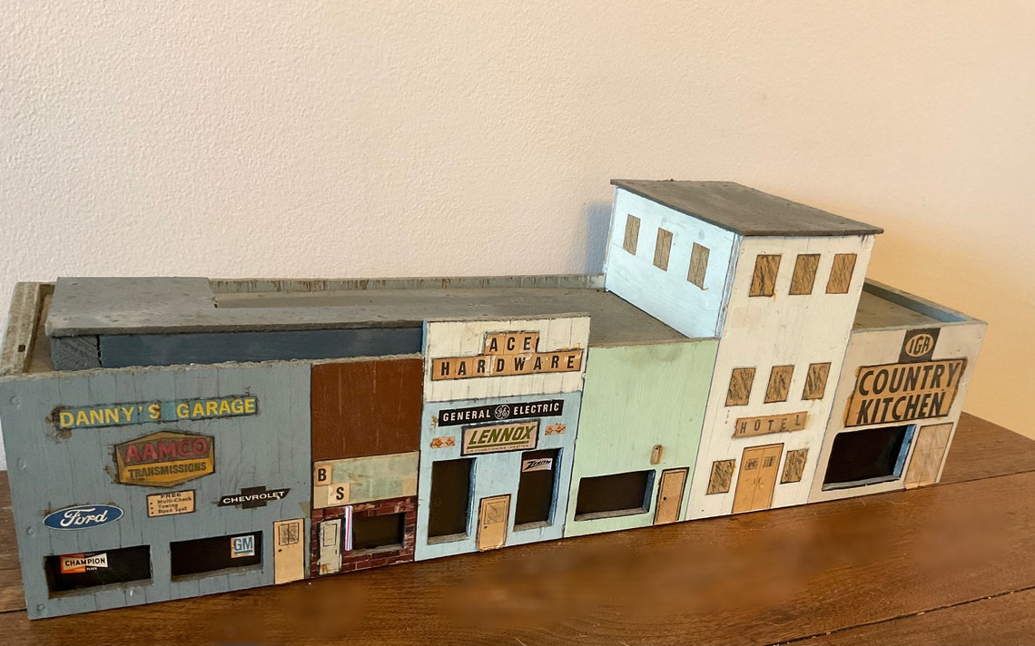 Folk Art 1960s Storefront Display Model Railroad Set Decor Primitive Vintage Advertising Home ...