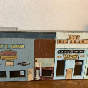 Folk Art 1960s Storefront Display Model Railroad Set Decor Primitive Vintage Advertising Home ...
