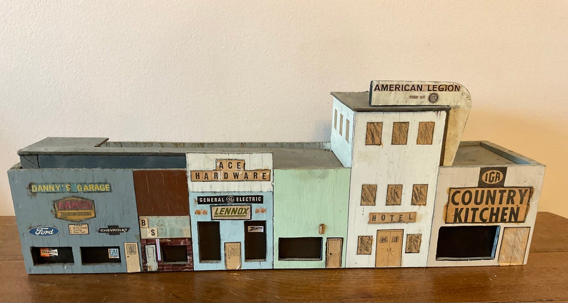 Folk Art 1960s Storefront Display Model Railroad Set Decor Primitive Vintage Advertising Home ...