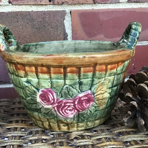 Weller Flemish pattern small tub planter - 6 shops x 4 - 1920s - Good condition