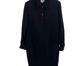 Studio Collection Vintage Black Shirt Dress Size 8