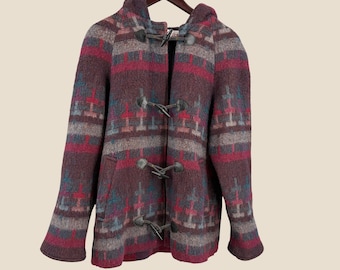 Vintage Stephanie Matthews II Wollmischung Kapuzenmantel mit Dufflecoat, hergestellt in den USA