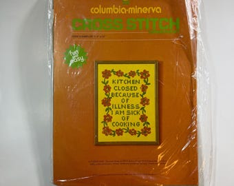Vintage Columbia Minerva Cooks Sampler Kreuzstich-Stickset von 1974, Nr. 6559