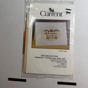 Kit de tarjetas de punto de cruz contado Fiddlesticks para el Día de Acción de Gracias (número 015530)