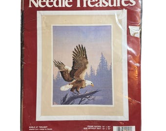 Needle Treasures Cross Stitch Kit 12x16 Brown Eagle at Twilight 02556