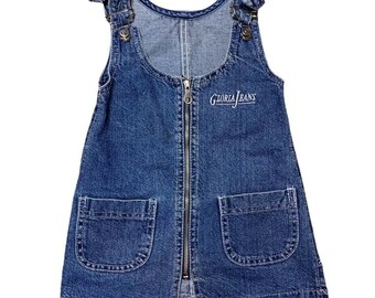 Gloria Jeans denim zip front vintage jumper 24m