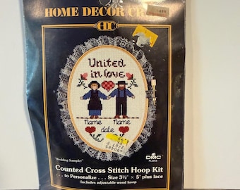 Paragon Needlecraft Wedding Sampler Cross Stitch Hoop Kit Vintage 1986 New