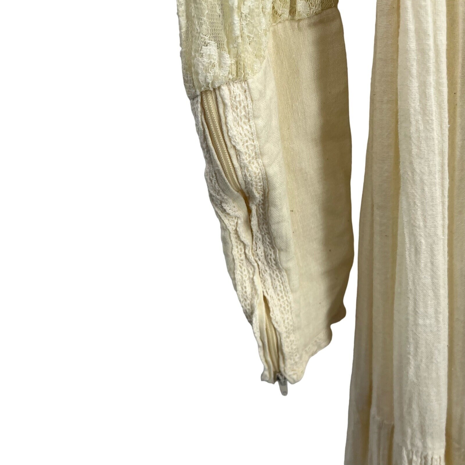 Gunne Sax Vintage 70s Prairie Wedding Cream Lace Gauze Long Dress - Etsy