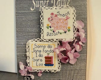 Designs For The Needle Snack Attack Sara Lee Jane Fonda Cross Stitch Pattern New