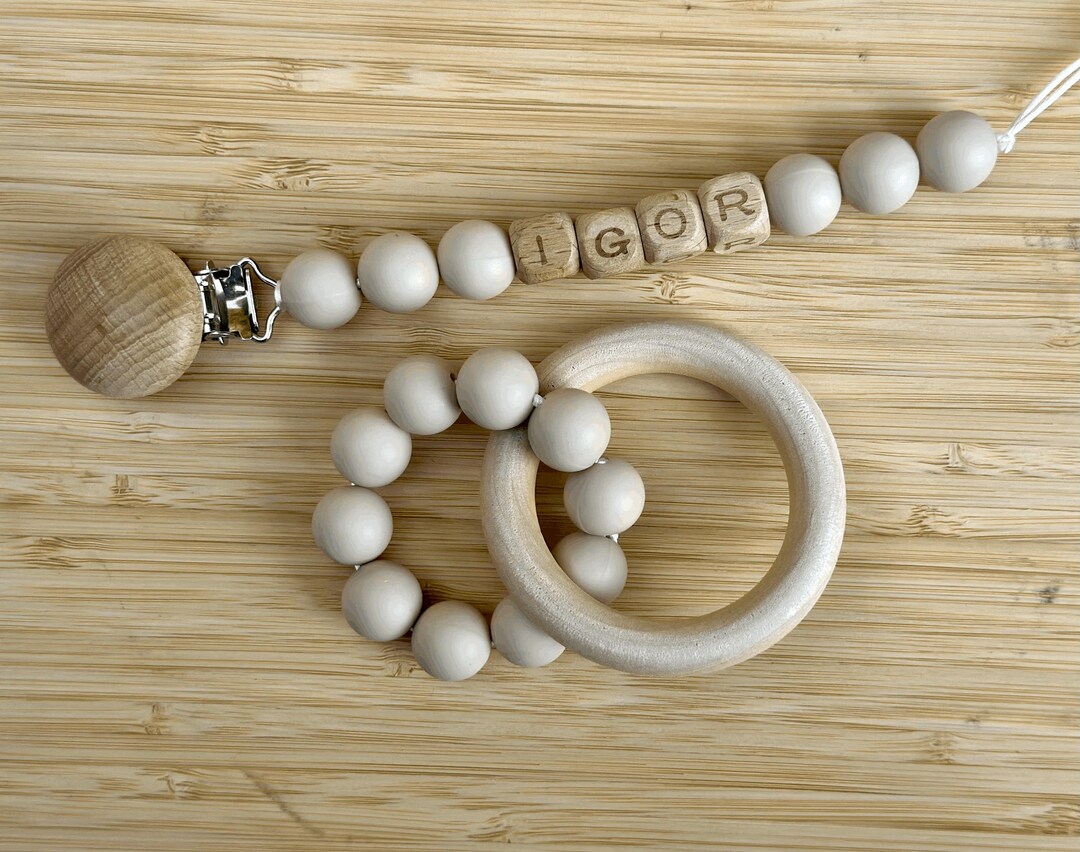 Pacifier Rattle Personalized Pacifier Clip, Rattle Set, Newborn Gift, Custom Newborn ...