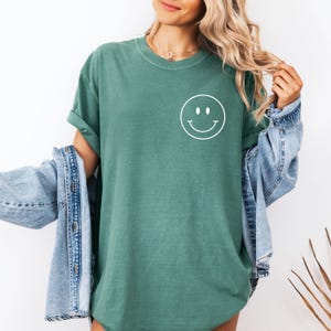 Retro Happy Face Comfort Colors T-Shirt: Custom Smile Shirt
