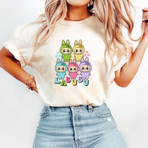 Labubu Shirt, Cute Cartoon T-Shirt, Aesthetic Kawaii Tee, Gift for Her, Soft Graphic Tee, Trendy Cute Shirt, Comfort Colors Labubu Shirt