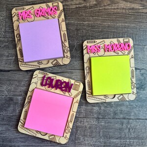 School Themed Sticky Note Pad Holder | Personalized Sticky Note Pad Holder | Post It Note Holder | Teacher Appreciation Gift