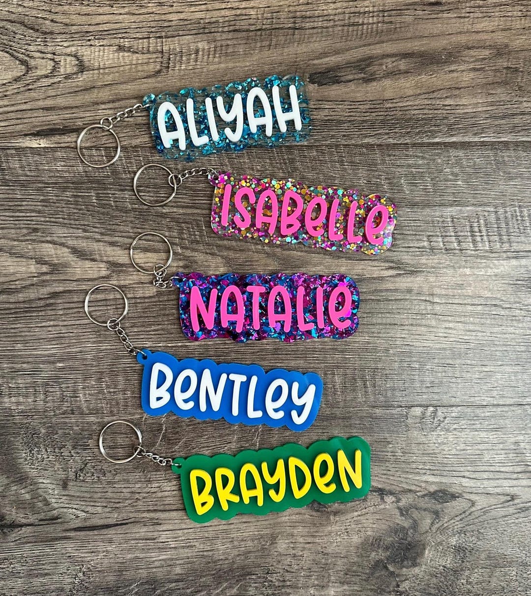 Simple Name Keychains Personalized Keychains | Name Keychains | Acrylic Keychains - Etsy