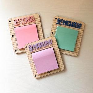 Lined Paper Sticky Note Pad Holder | Personalized Sticky Note Pad Holder | Post It Note Holder | Teacher Appreciation Gift