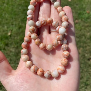 Red Spider Web Jasper Handmade Bracelet - 8 mm, 7-1/2” long | Natural Crystal Bracelet for Healing | Custom Sizes Available