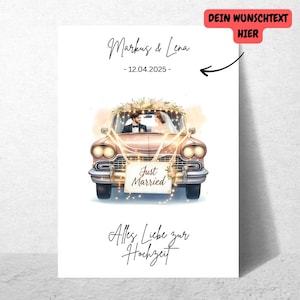 Carte de félicitations de mariage | Carte de mariage | Format A6 (PDF ou version imprimée) | Carte avec enveloppe | Cadeau pour les mariés