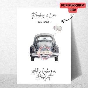 Carte de félicitations de mariage | Carte de mariage | Format A6 (PDF ou version imprimée) | Carte avec enveloppe | Cadeau pour les mariés