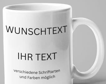 Personalized mug with your own text – Design your own mug with text, saying or name – various fonts & colors