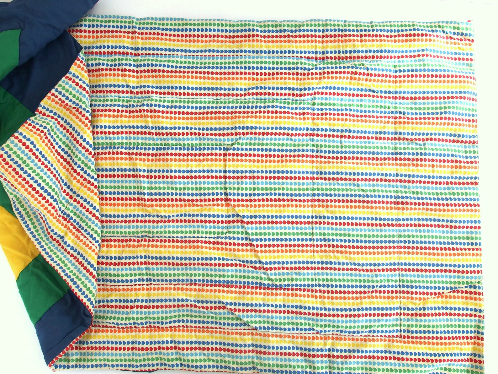 Vintage Baby Quilt Nursery Wall Hanging or Baby Blanket, Primary Heart