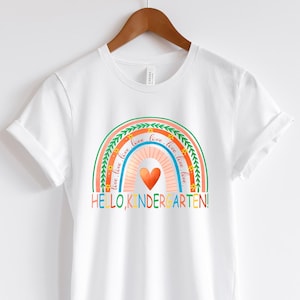 Hello Kindergarten Shirts,Teach Love Inspire Shirt,Back To School Shirt,First Grade Teacher Tee,Teacher Appreciation Tee,1st day of school