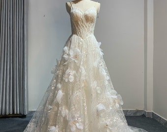 A-line wedding dress,Lace wedding dress