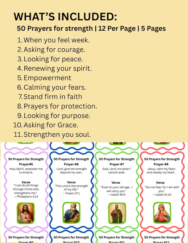 50 Christian Affirmation Cards With Bible Verses – Printable Prayer ...
