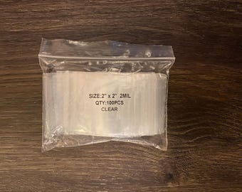 100 2"x 2" recloseable poly bags 2 mil