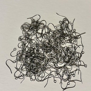 200 stainless steel earwires, 11mm hook with loop, 23 gauge