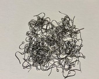 200 stainless steel earwires, 11mm hook with loop, 23 gauge